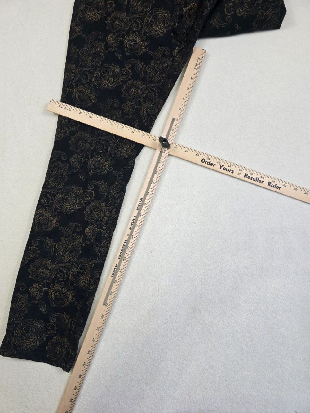 Lauren Ralph Lauren Womens 10 Floral Pattern  Pants Black & Gold - Picture 2 of 4